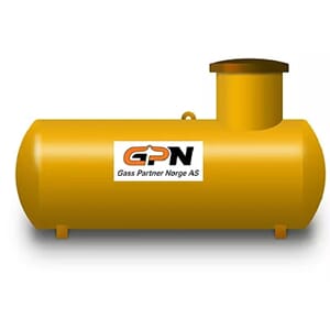 LPG-tank 2.7m3 undergrunns uten mannhull.