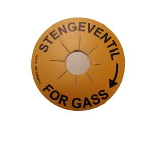 Skiltmerke plast Stengeventil for gass Ø 10.4cm
